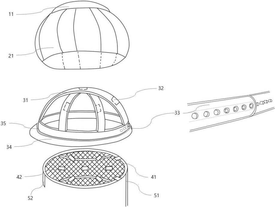 특허 제10-1880372호(사이즈조절이 가능한 꽃잎개폐형 안전모, 김준구, 