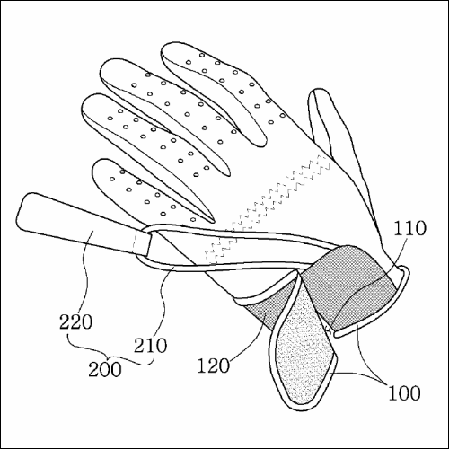특허 제10-1670436호(골프용 장갑, 엑스페론골프 주식회사, 