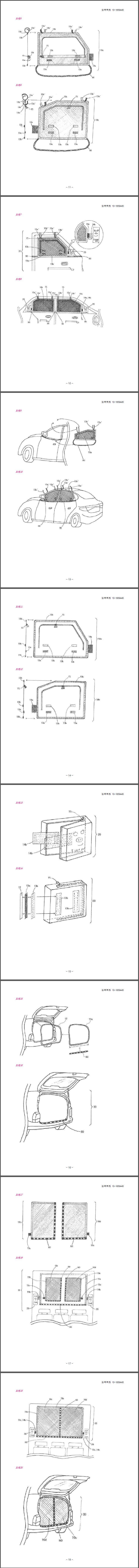 특허 제10-1659445호(차량용 방충망 세트, 정진우, 